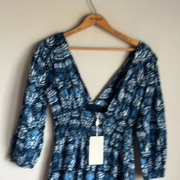 NEW caroline constas dahlia navy print dress - Picture 6 of 11